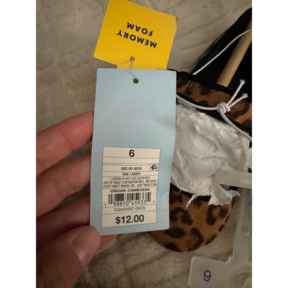 Cat & Jack Toddler Girls Addy Leopard Print Mary Jane Flats Tan Size 6 NWT